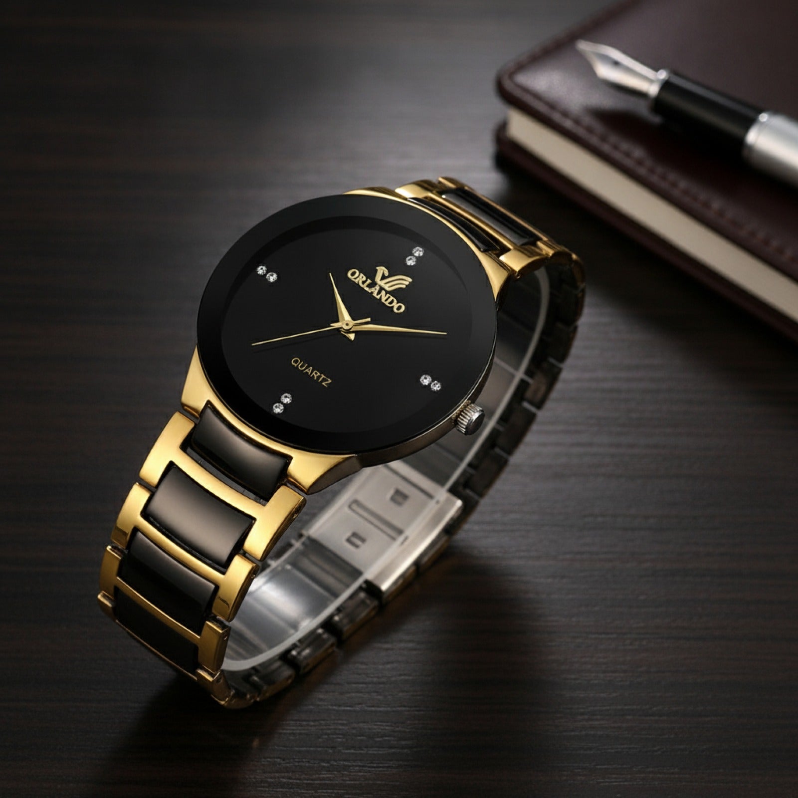 Montre Acier Homme - Cadran Noir - Quartz