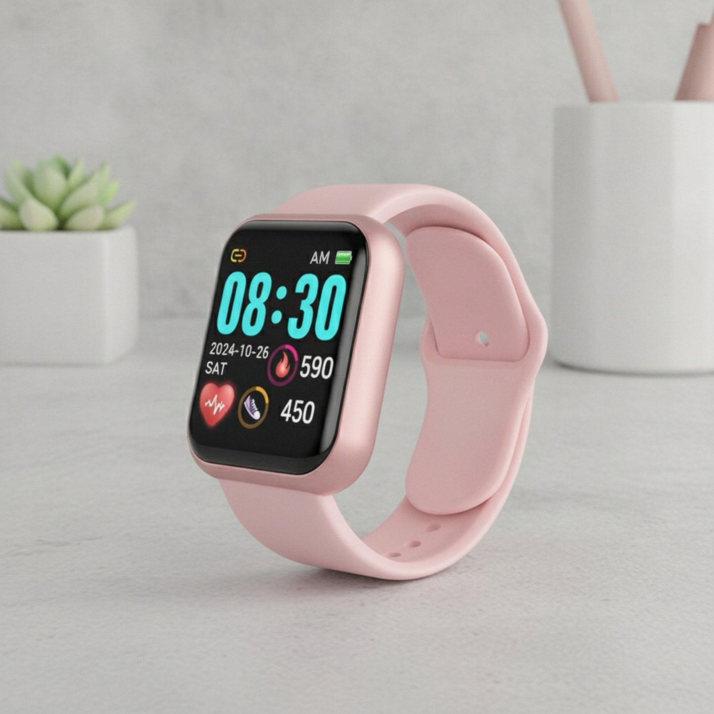 Montre Connectée - Fitness, Sommeil, Musique - Rose