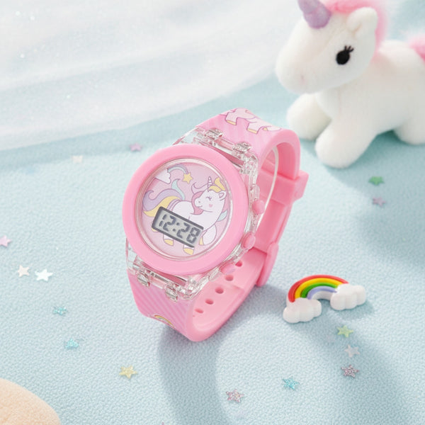 Montre Électronique Enfant -Licorne, Lumineuse, Colorée