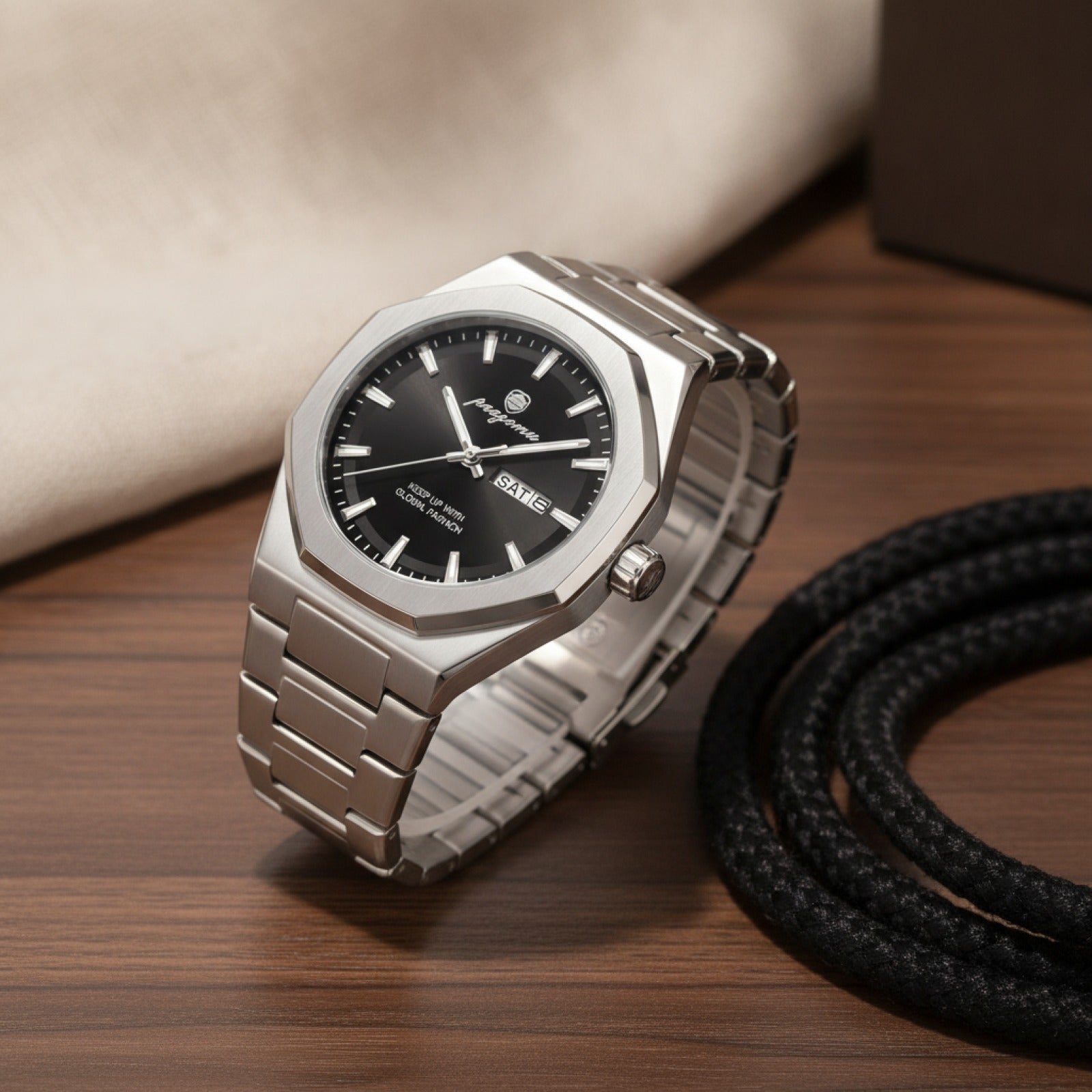 Montre Homme PAAZOMU : Sport Quartz Étanche Lumineuse avec Date & Jour - Coffret Cadeau