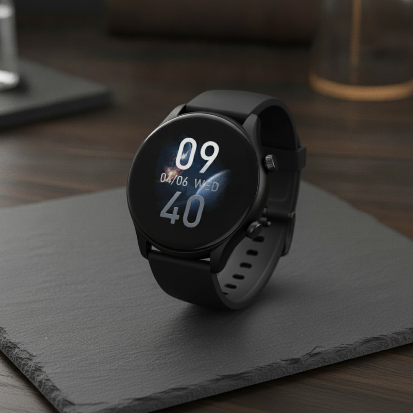 Montre Connectée - Appel Vocal, Grand Écran HD, Suivi Fitness - Noir