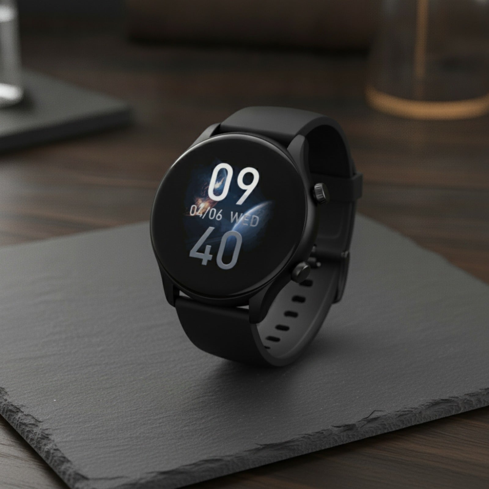 Montre Connectée - Appel Vocal, Grand Écran HD, Suivi Fitness - Noir