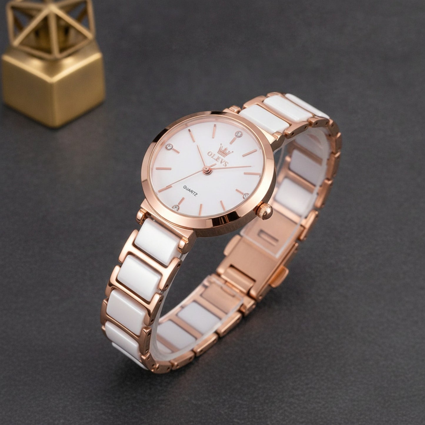 Montre Or Rose Femme - Céramique - Quartz