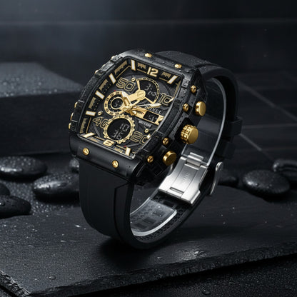 Montre Électronique Homme - Double Affichage, Étanche, Lumineuse