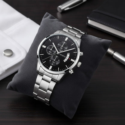 Montre Homme Acier Inoxydable Argentée à Quartz avec Calendrier - Style Luxe & Affaires