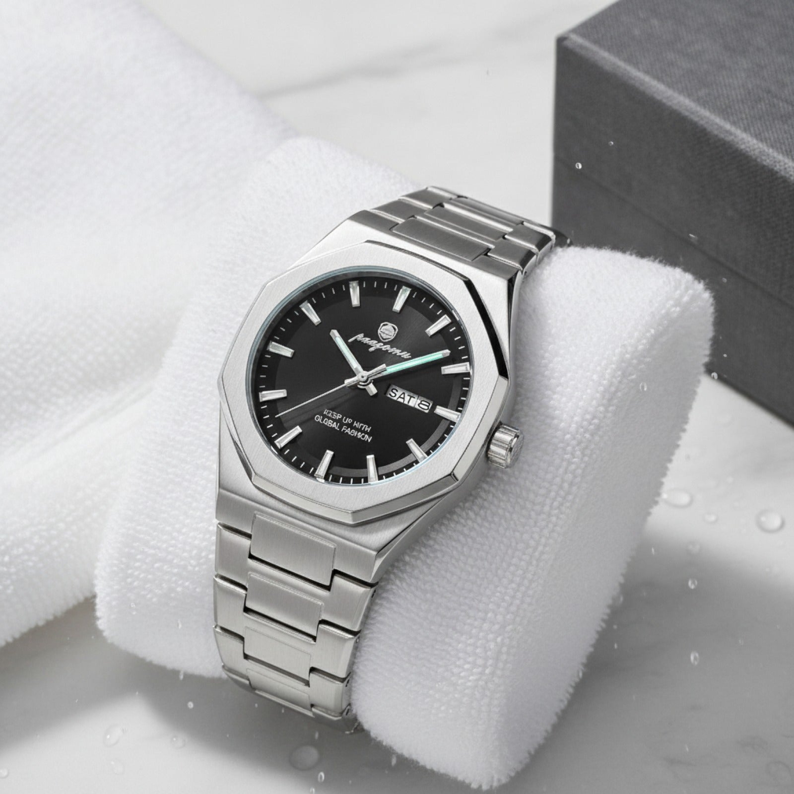 Montre Homme PAAZOMU : Sport Quartz Étanche Lumineuse avec Date & Jour - Coffret Cadeau