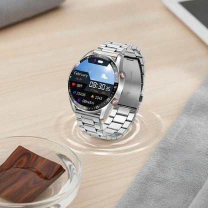 Montre Connectée Bluetooth  - Résistante à l'Eau, Bracelet Acier Argenté