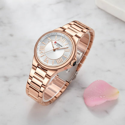 Montre Or Rose Femme  - Bracelet Acier – Quartz Analogique