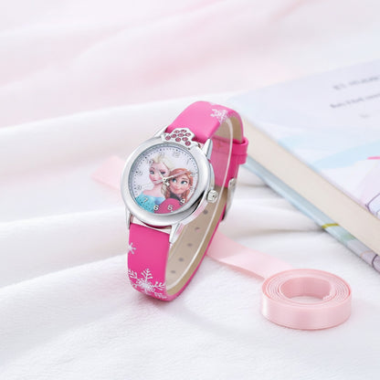 Montre Elsa Enfant - bracelet cuir rose - Quartz