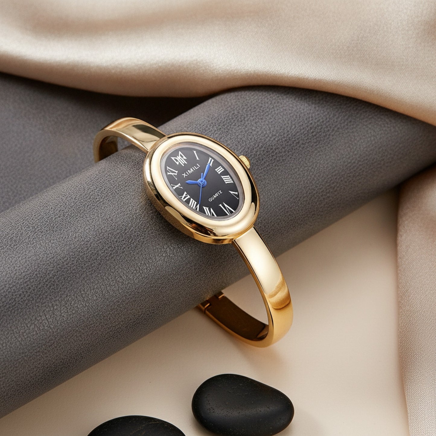 Montre Dorée Femme - Élégante, Ovale - Quartz