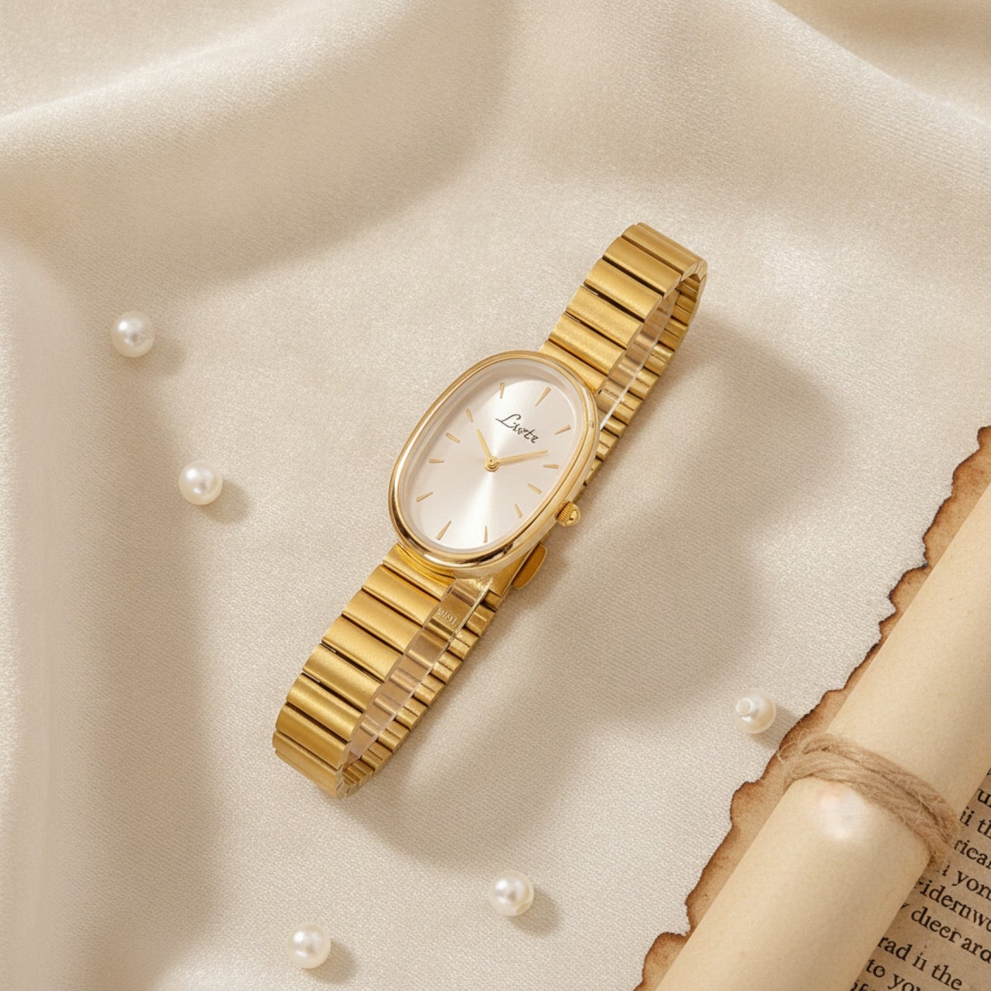 Montre Femme - Bracelet Doré, Élégante - Quartz