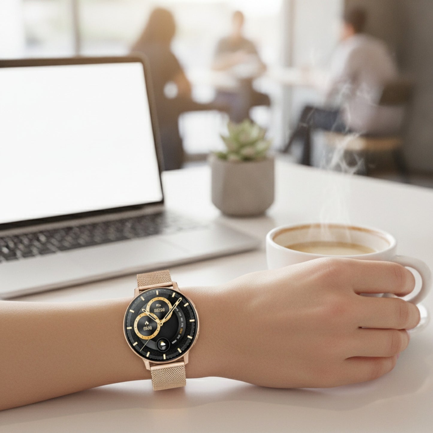 Montre Connectée Femme : Appels Bluetooth, Suivi Santé, Fitness - Or Rose