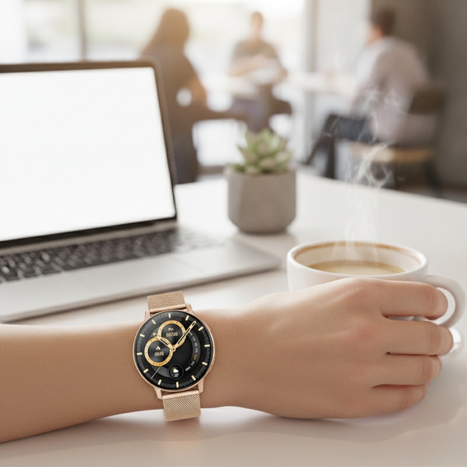 Montre Connectée Femme : Appels Bluetooth, Suivi Santé, Fitness - Or Rose