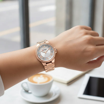 Montre Or Rose Femme  - Bracelet Acier – Quartz Analogique