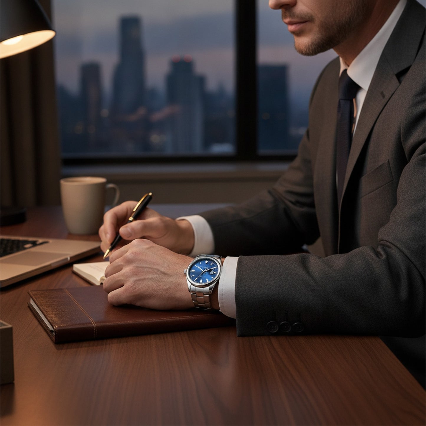 Montre Homme Chronos Acier Inoxydable, Étanche, Affichage Date Lumineux