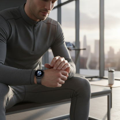 Montre Connectée - Appel Vocal, Grand Écran HD, Suivi Fitness - Noir