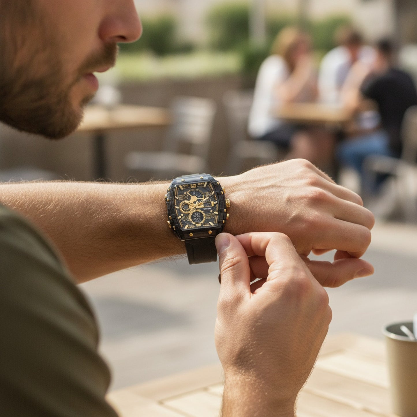 Montre Électronique Homme - Double Affichage, Étanche, Lumineuse