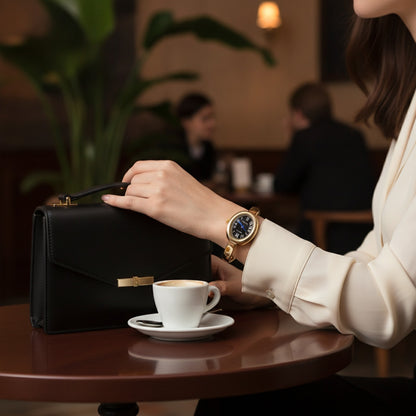 Montre Dorée Femme - Élégante, Ovale - Quartz