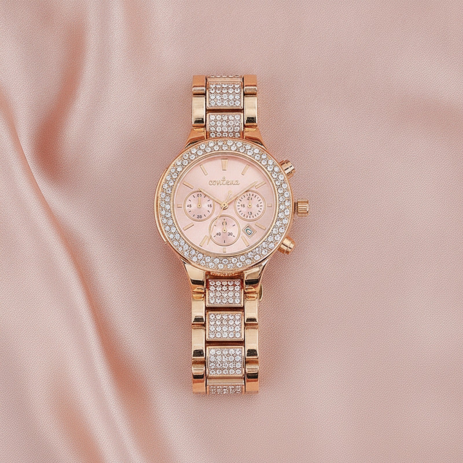 Montre Or Rose Femme - Bracelet en cristal - Quartz