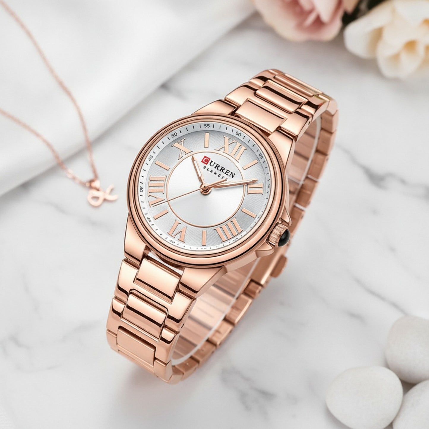 Montre Or Rose Femme  - Bracelet Acier – Quartz Analogique