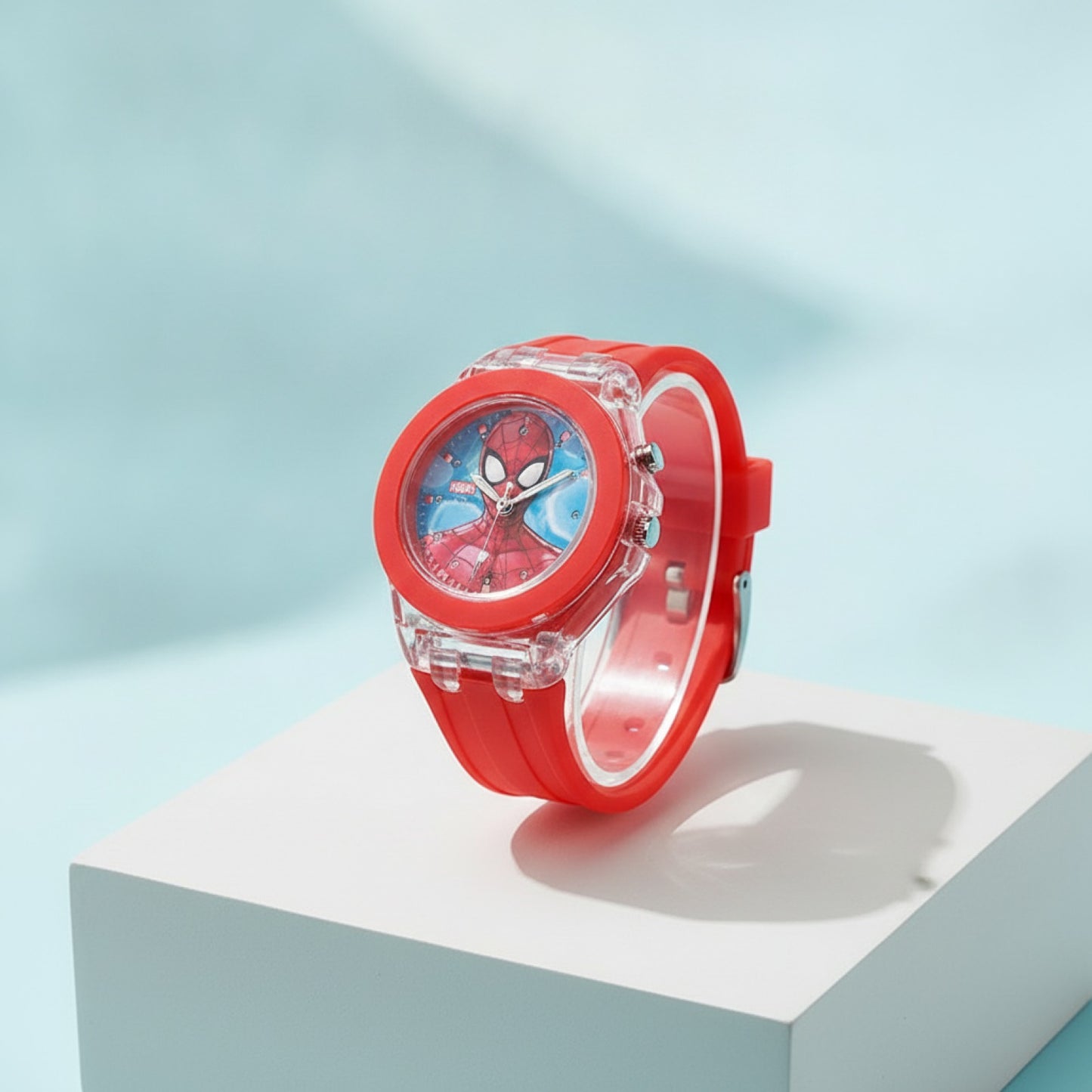 Montre Spiderman Enfant - Bracelet Silicone, Lumineuse - Quartz