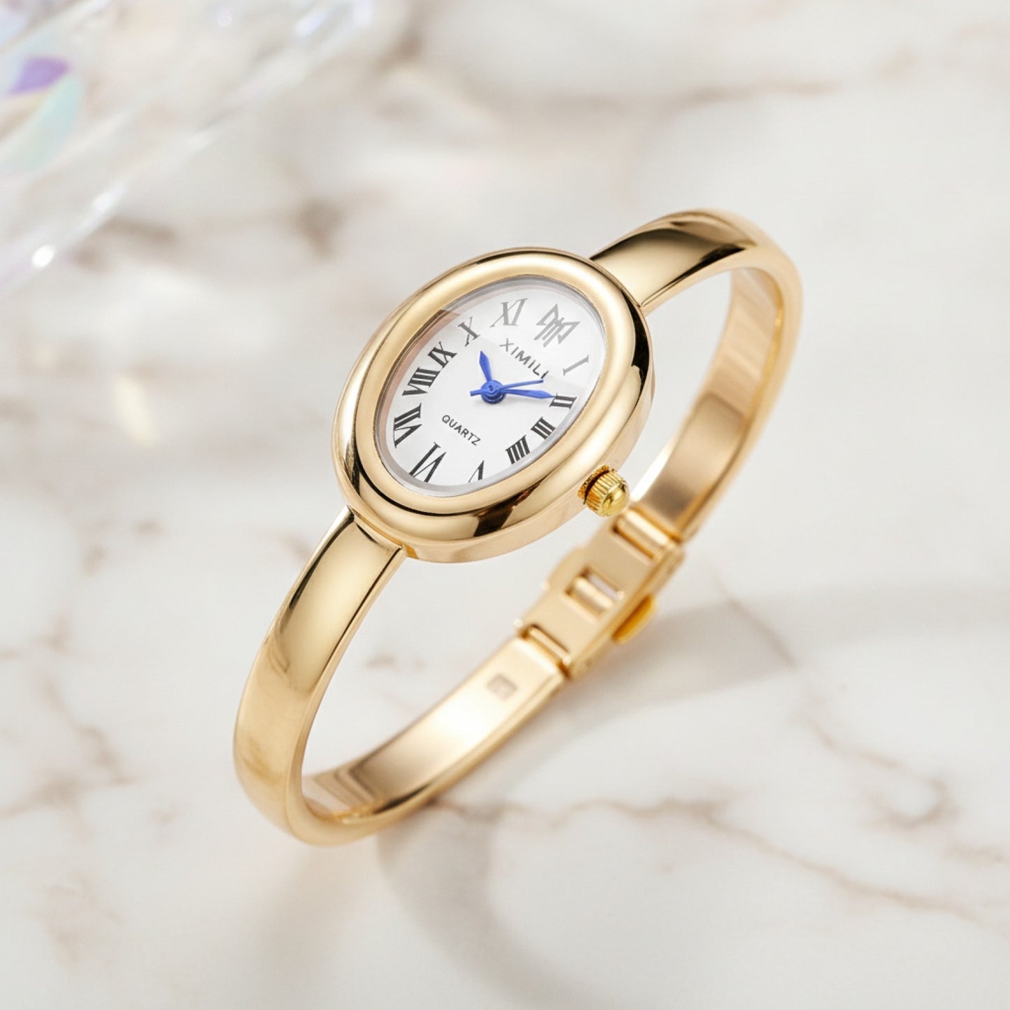 Montre Dorée Femme - Élégante, Ovale - Quartz