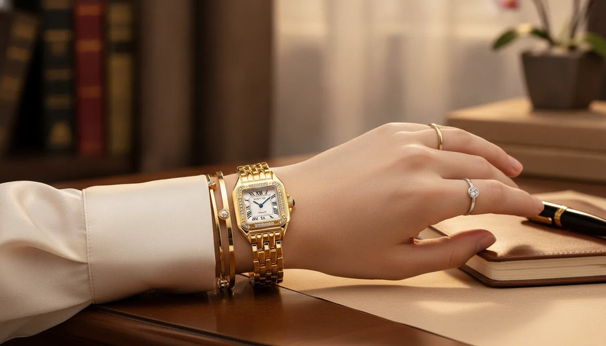 Montre Femme à Cadran Carré – Élégante et Facile à Assortir