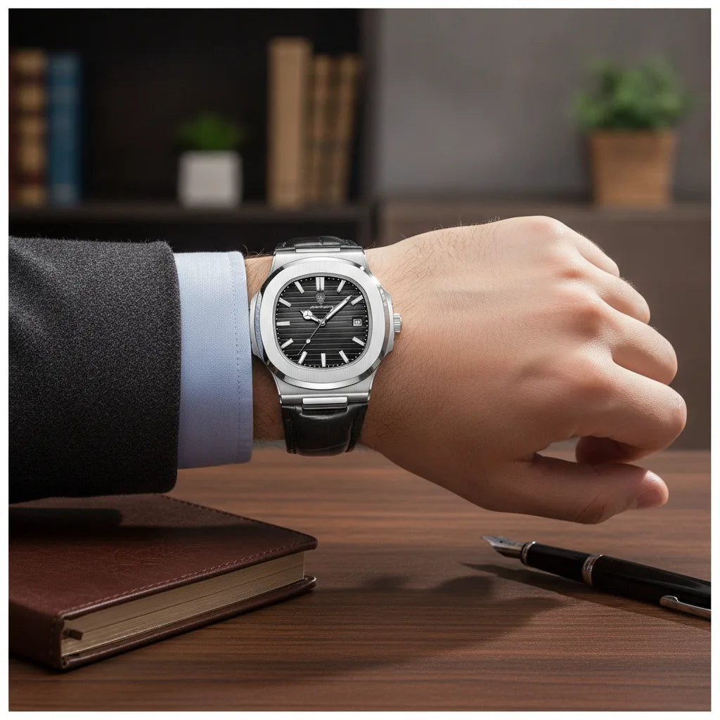 Montre Homme Bracelet Cuir – L’Allure Intemporelle