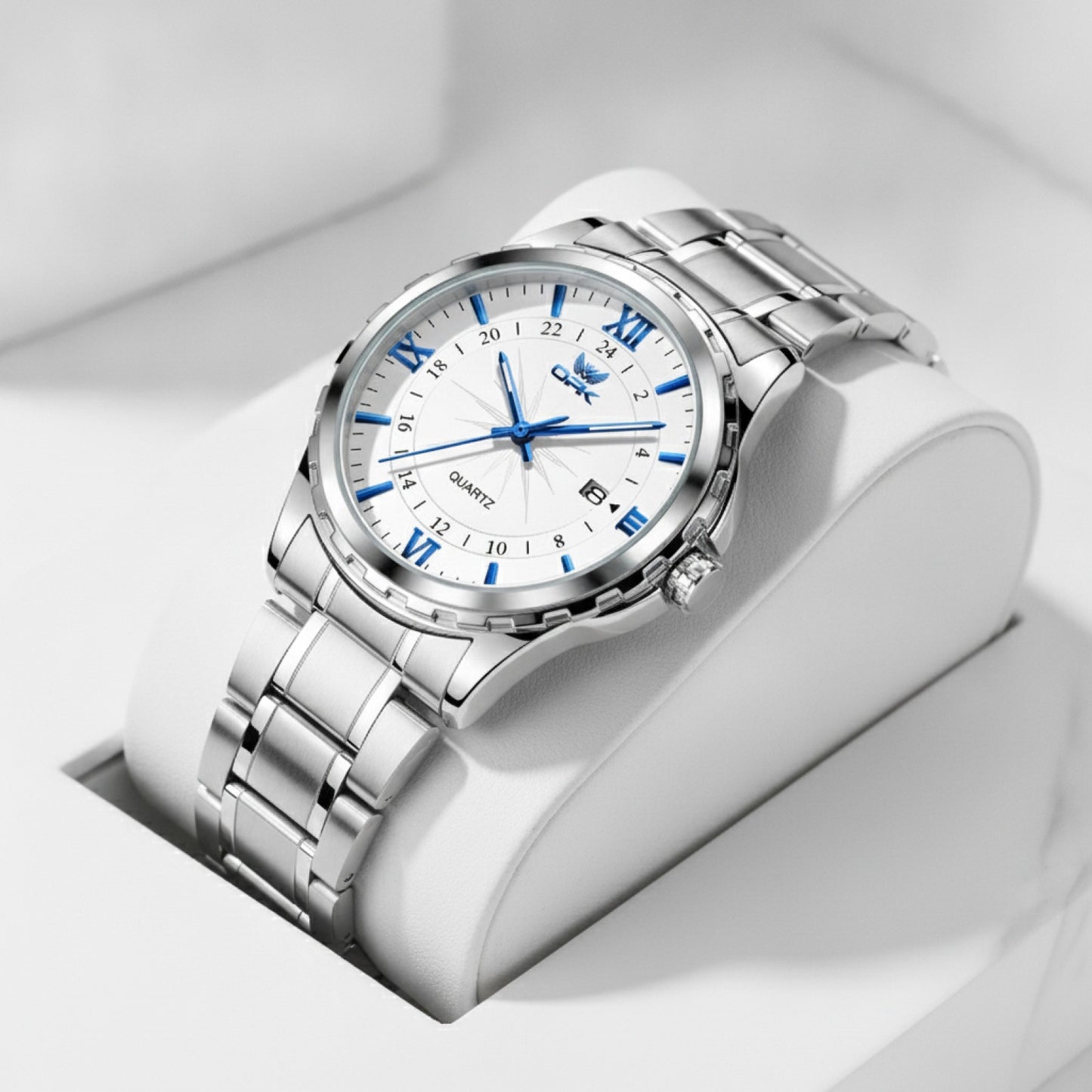 Montre Homme Quartz Acier Double Calendrier