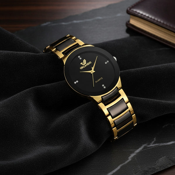 Montre Acier Homme - Cadran Noir - Quartz
