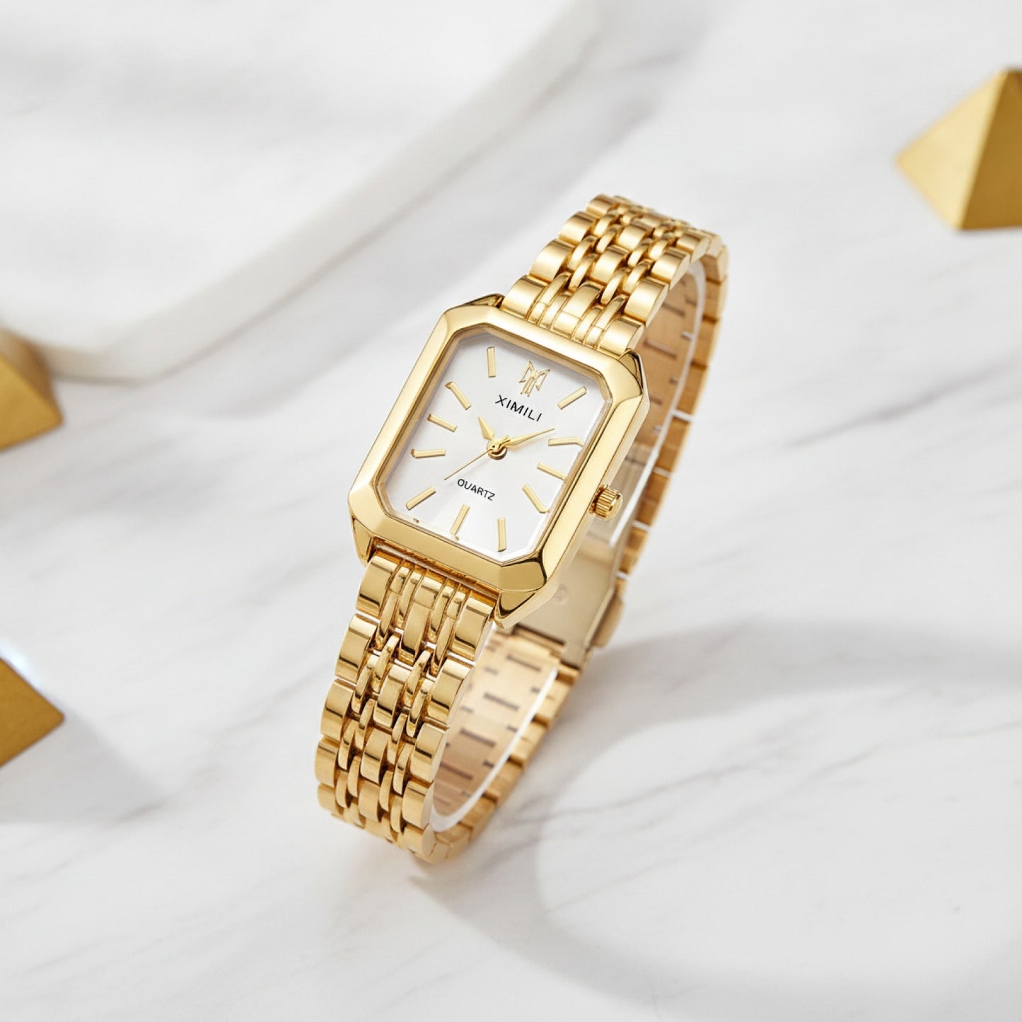 Montre Dorée Femme - Élégance, Acier Inoxydable - Quartz