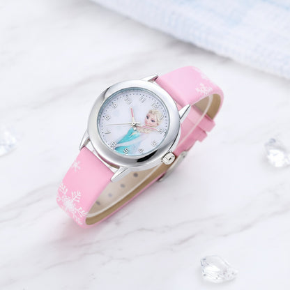 Montre Elsa Enfant - Bracelet Cuir, Rose - Quartz
