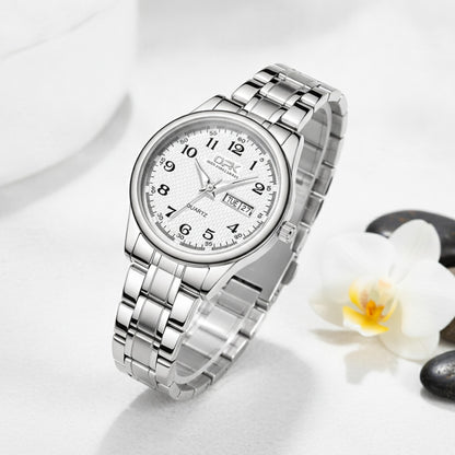 Montre Argentée Femme - Bracelet Acier Inoxydable, Étanche - Quartz