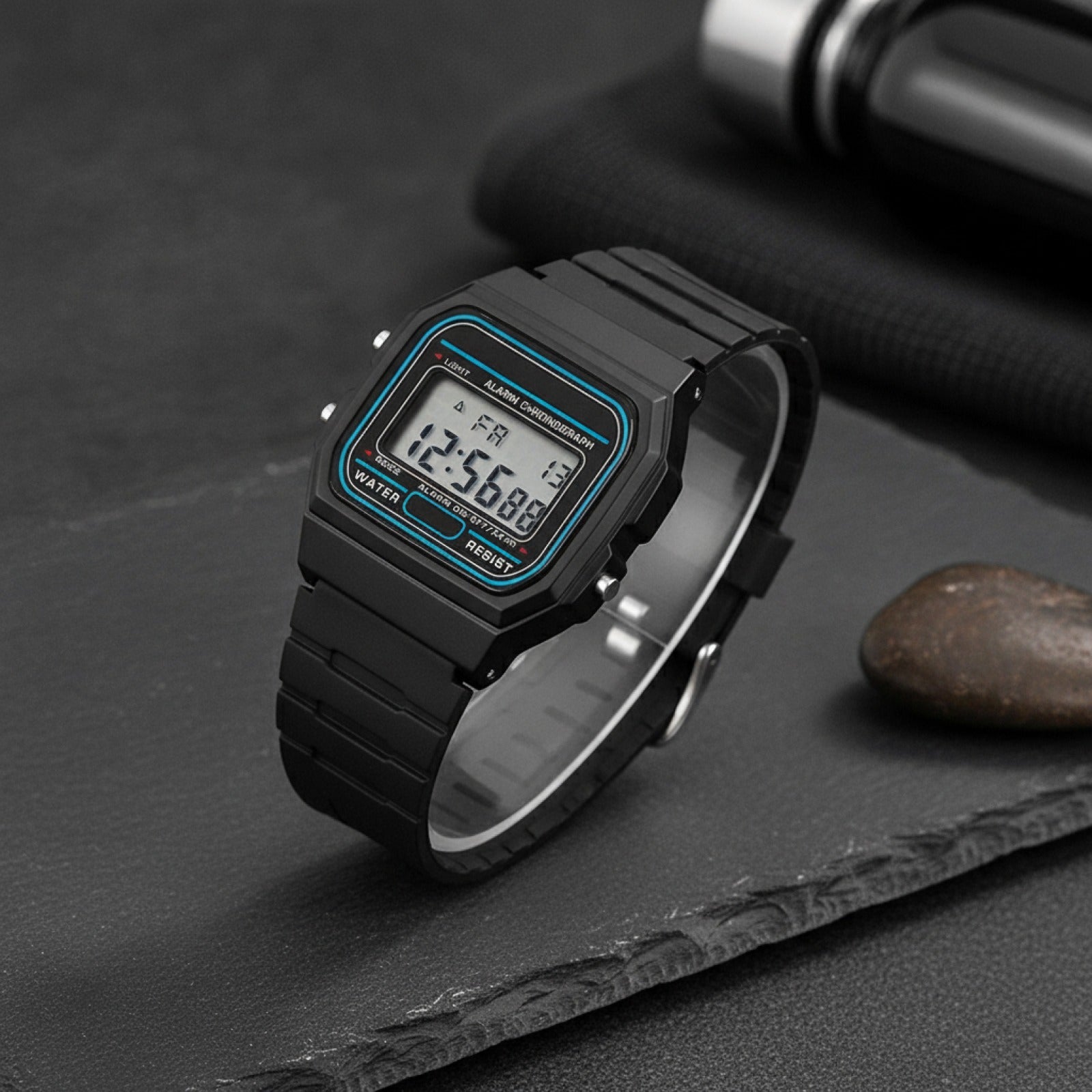 Montre Homme LED Carrée - Sport & Casual, Bracelet Silicone