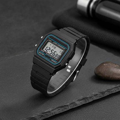 Montre Homme LED Carrée - Sport & Casual, Bracelet Silicone