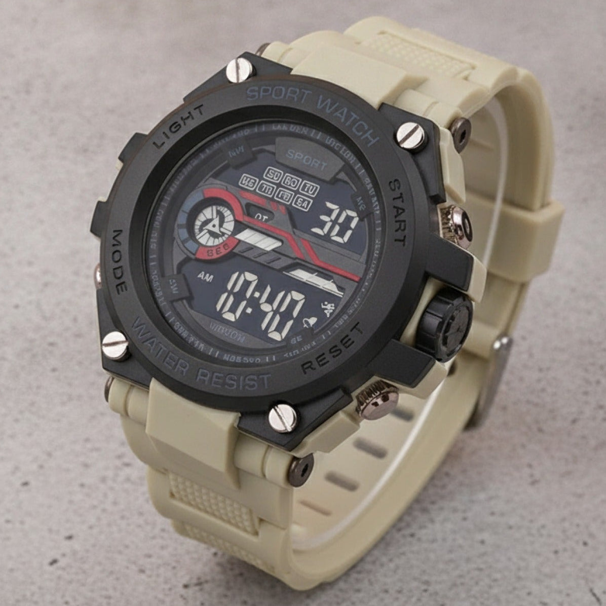 Montre de Sport pour Homme : Étanche, Multifonction, LED & Réveil