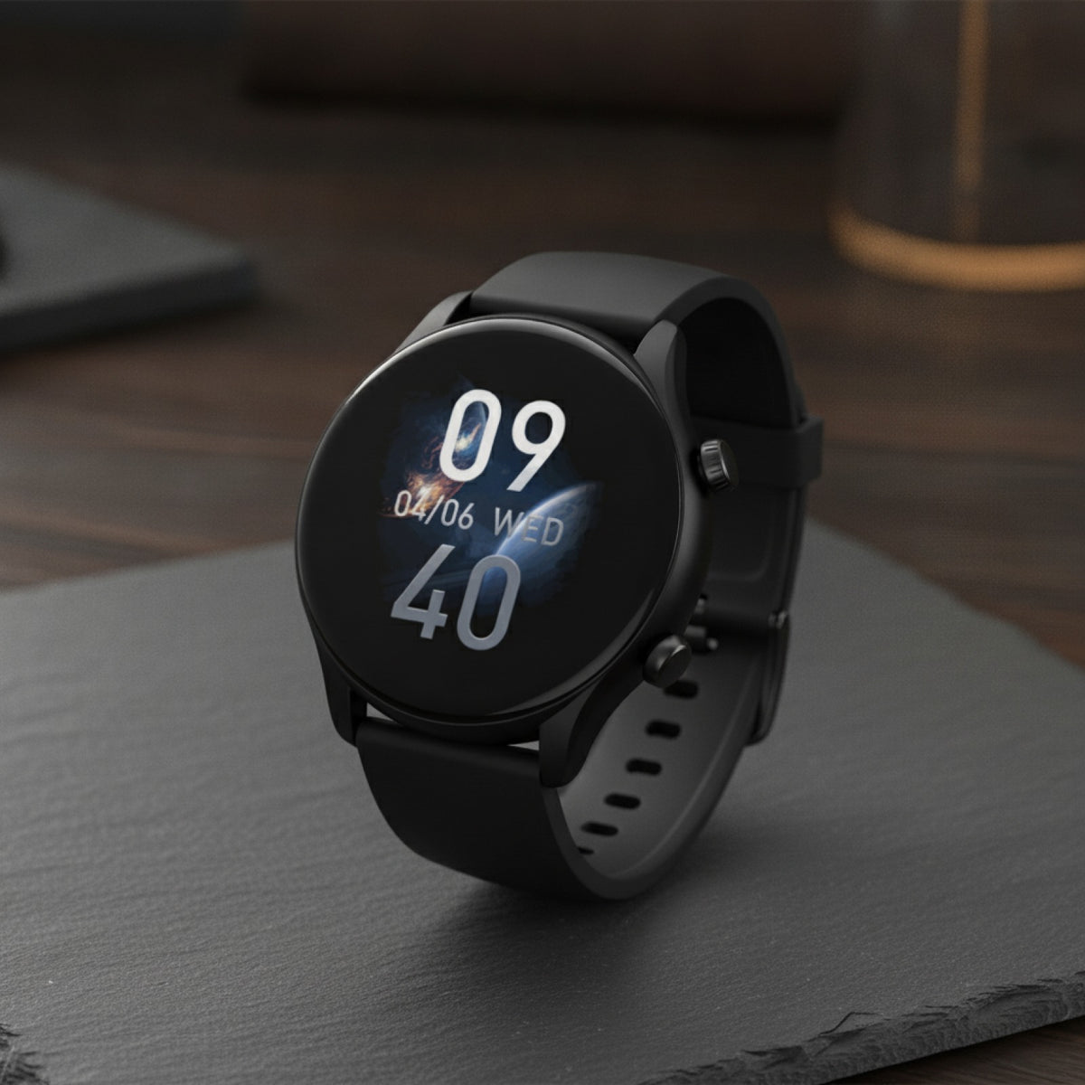 Montre Connectée - Appel Vocal, Grand Écran HD, Suivi Fitness - Noir